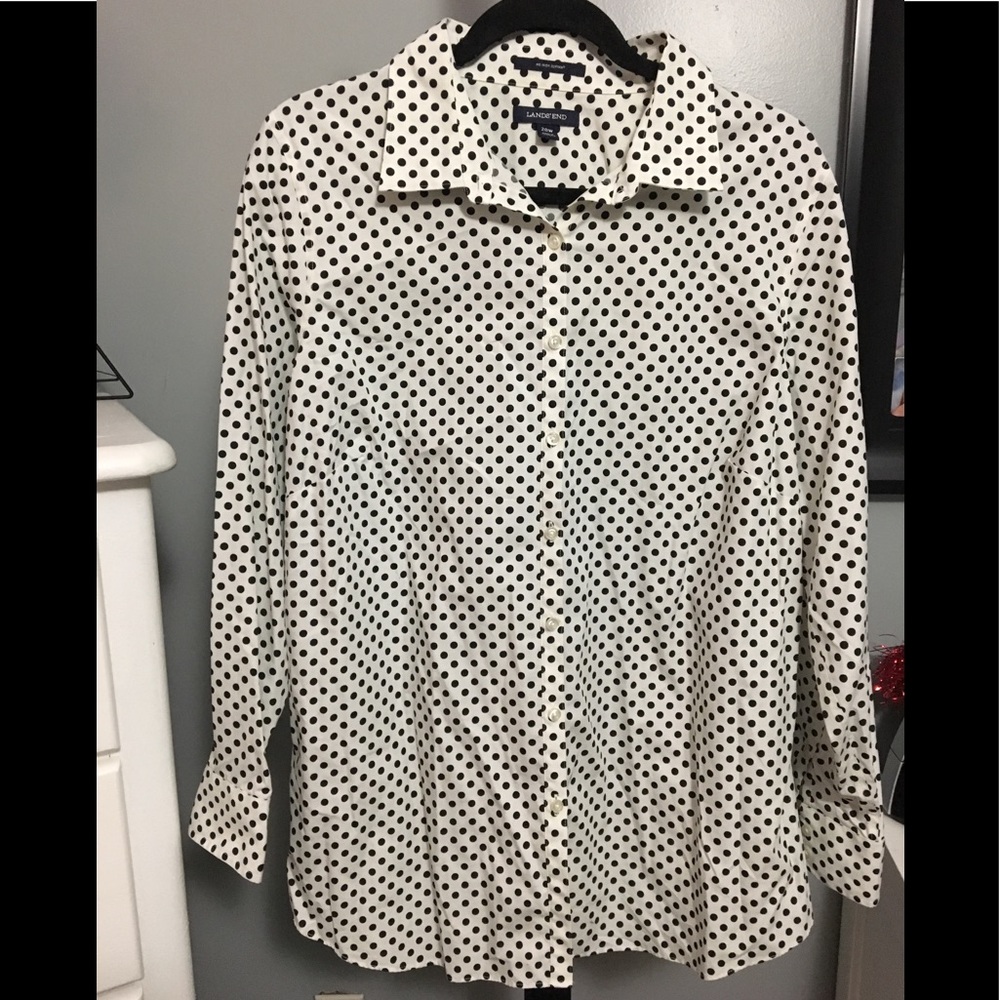 Landsend Polka dot Button down